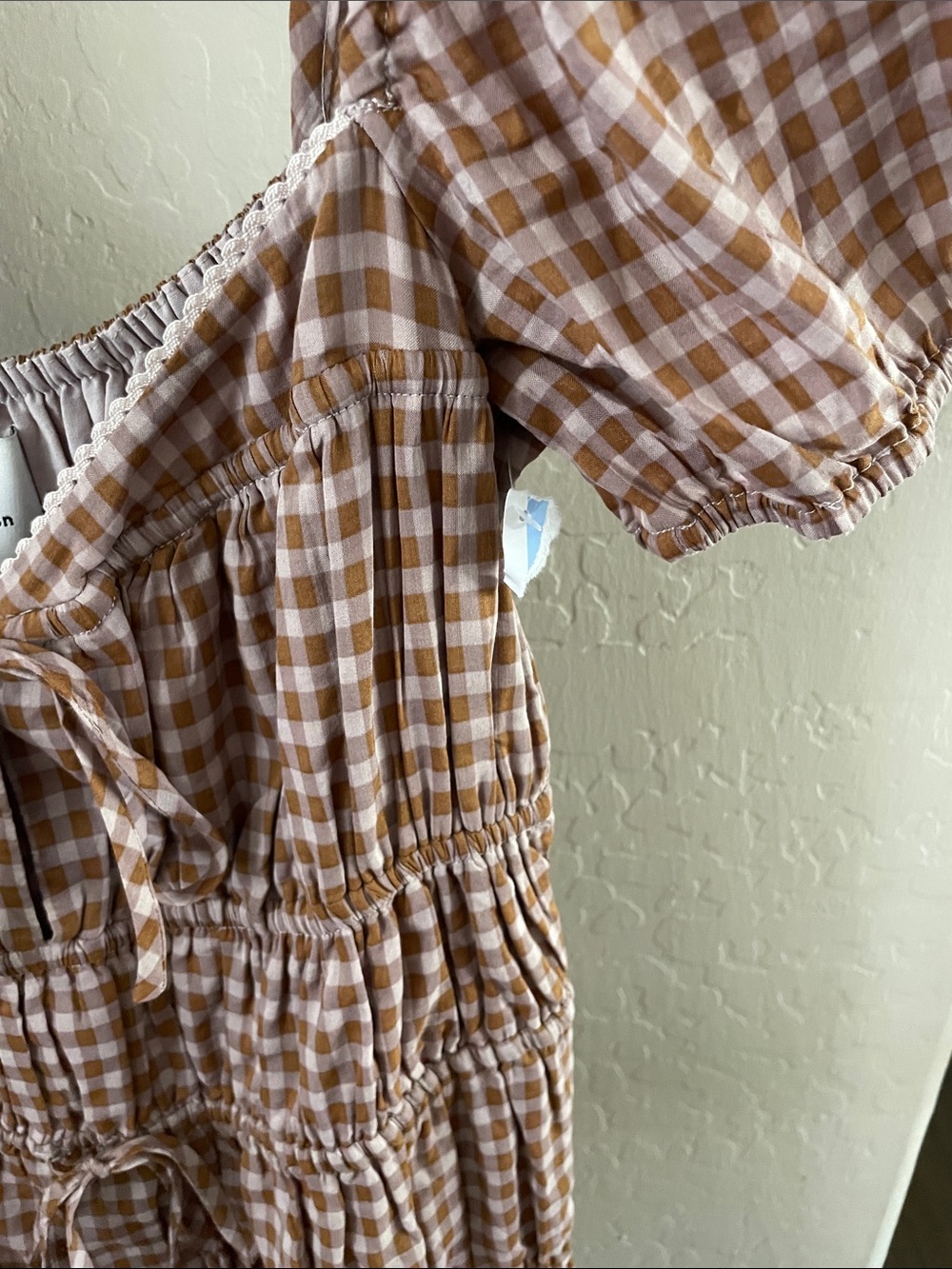 NWT REFORMATION Rhett Gingham Puff Dress - Picture 9 of 10